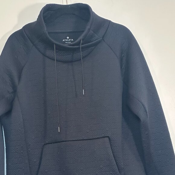 Athleta Women's Quilted Black Pullover Sweatshirt Size XL - Picture 2 of 9